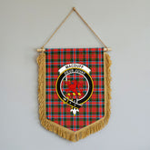 MacDuff Modern Tartan Crest Wall Hanging Banner - Wood Pole